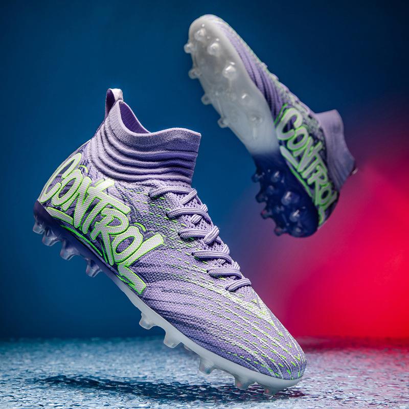 Autumn New Soccer Shoes Boys and Girls Students Competition High-top Spike Lawn Training Shoes