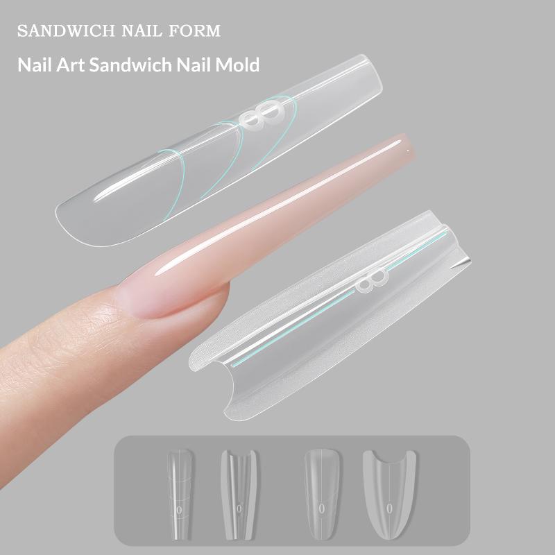 240pcs Sandwich Nail Mask Rapid Extension Paperless Tray Crystal Light Therapy No Need To Build Molds Exclusive for Nail Salon