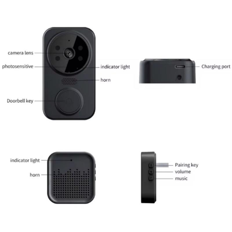 Outdoor home wifi wireless video doorbell with wifi camera uk waterproof and monitor