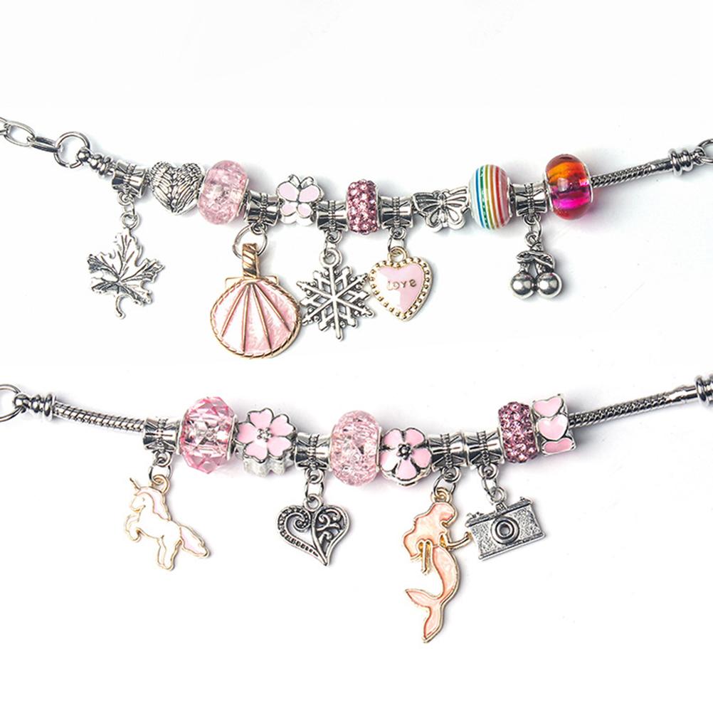 Κιτ Κατασκευής Κοσμημάτων με Χάντρες DIY Πλούσια Αξεσουάρ Εξαιρετική Διακόσμηση Βραχιολιού DIY για Παιδιά Κορίτσια Αγόρια Ροζ