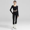 Women's Slim Fit Yoga Top with Built-in Bra - Long Sleeve for Autumn & Winter Fitness, Running, and Pilates