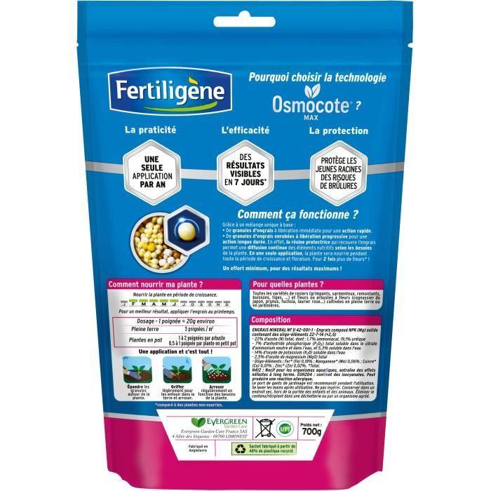 FERTILIGÈNE - Engrais Longue Durée Osmocote Max Rosiers Et Arbustes À Fleurs 700g