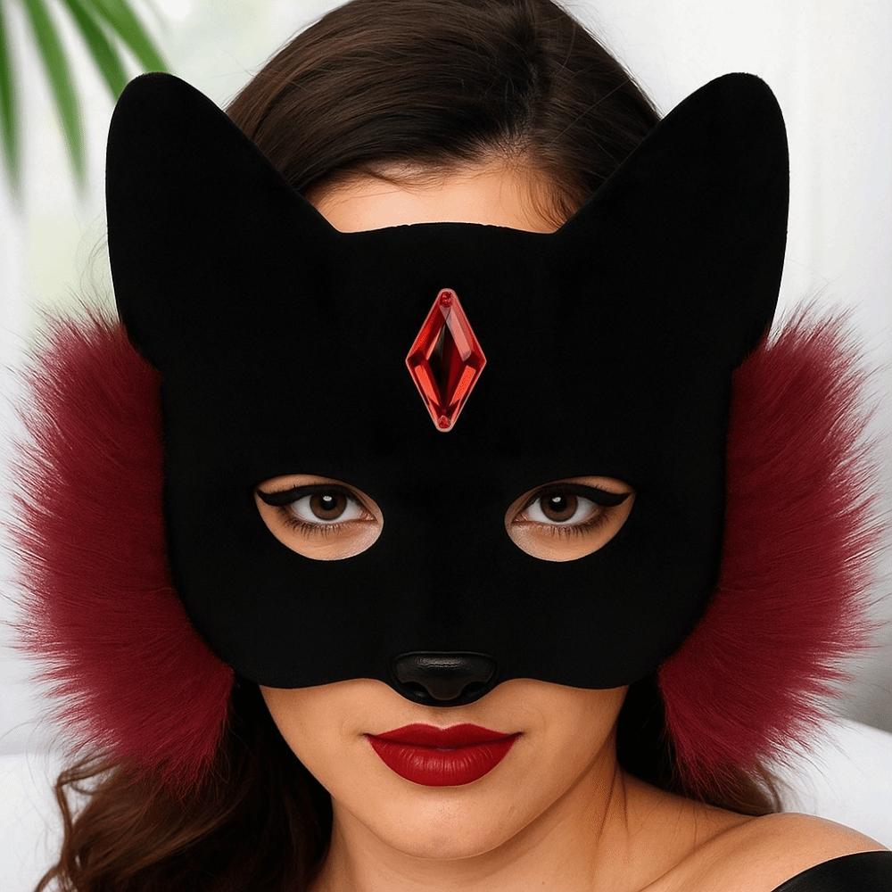 Funny Cat Face Masks Cosplay Half Face Mask Fancy Halloween Masquerade Mask  Theater