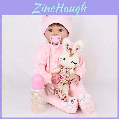 Realistische 20 Zoll Weichvinyl Silikon Reborn Babypuppe mit brauner Perücke Hohe Qualität