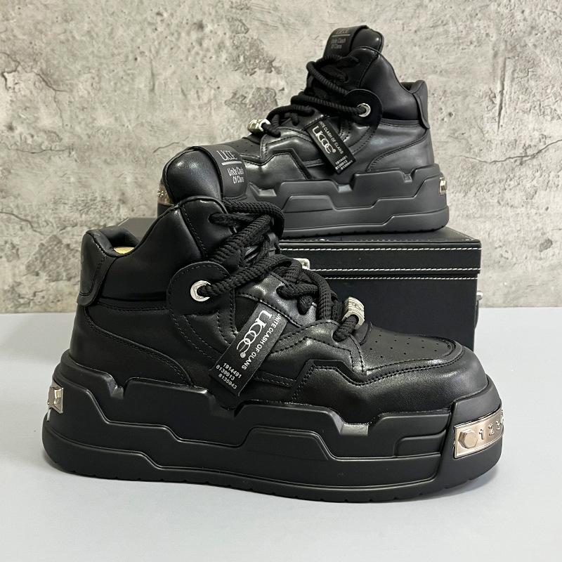 Fashion Men's Platform High Top Casual Shoes Korean Student Comfortable Soft Bottom Sneakers Versatile Trend Board Shoes Tenis Masculino