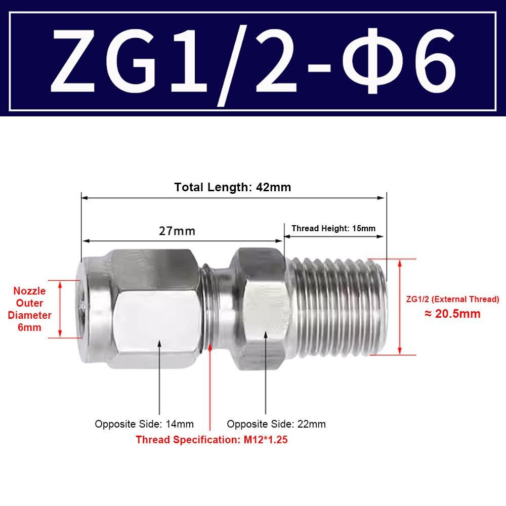 1Pcs Stainless Steel Quick Fitting 304 SS Metric ZG Pipe Fitting Tube Connector  for Oil Water Gas