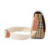Burberry Classic Check Logo Buckle Cotton And Calfskin Messenger Bag Women Shoulder Bag Khaki 80662261