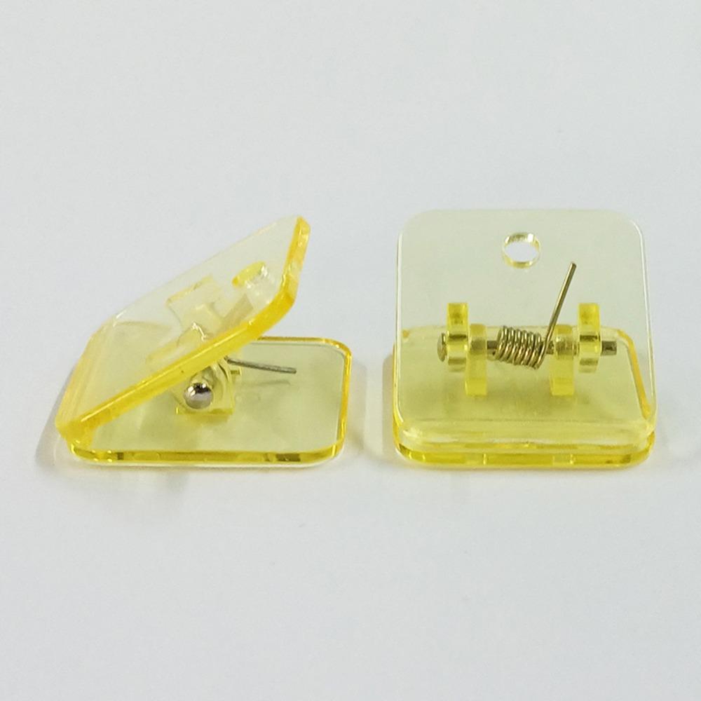 10pcs Square Letter Paper Clip Acrylic Document Folder Reusable Ticket Holder Students