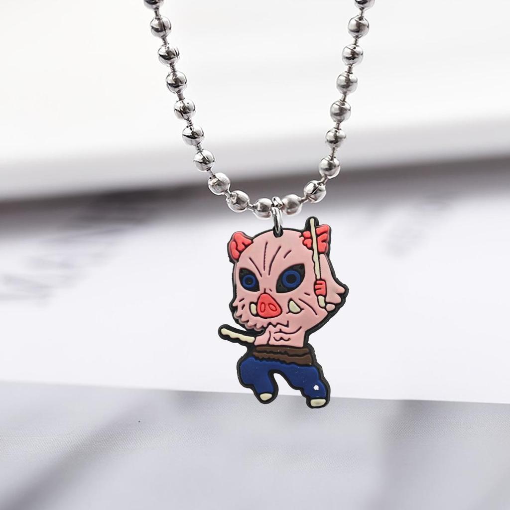 Demon Slayer Anime Series Beaded Necklace Etsy Bead Collarbone Chain Creative Cartoon Bead Pendant Stylish Versatile Necklace