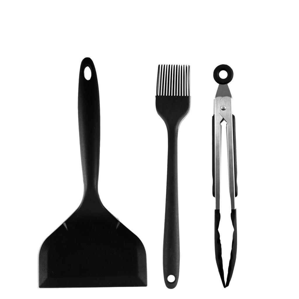 White Non-stick Silicone Spatula Oil Brush Food Clip Cooking Utensils Beef Meat Egg Kitchen Scraper Wide Pizza Cooking Tools