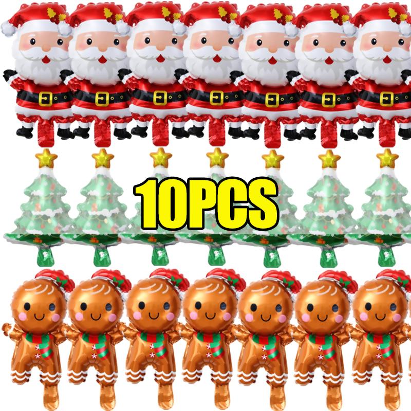 10/1PCS Santa Claus Balloon Foil Kids Balloon Christmas Balloon Xmas Balloon Christmas Party Decoration 2024 New Year Supplies