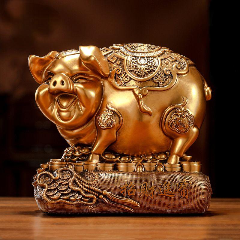

Zhaocai Golden Pig Счастливая свинья Сбережения Банка Хранение Зодиак Нафу Поделки Открытие Гостиной Подарки В Китайском Стиле