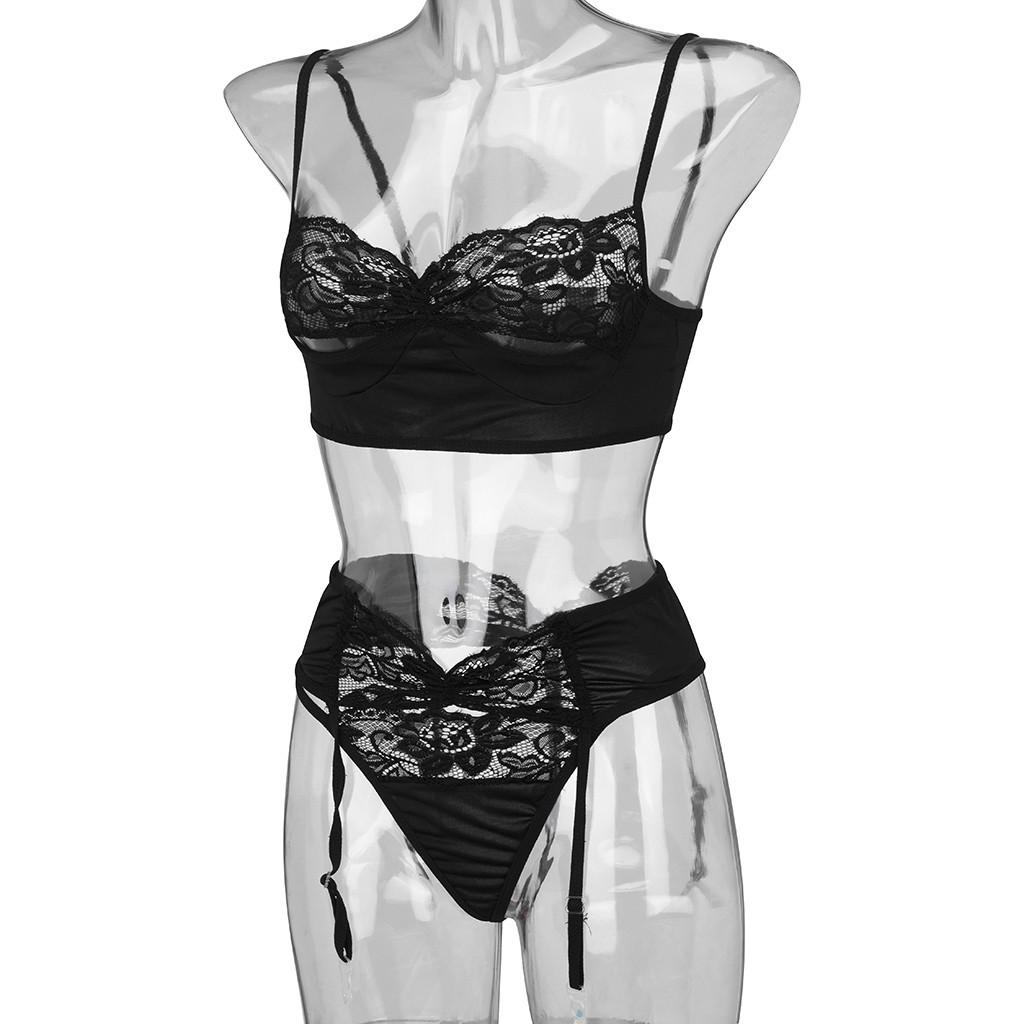 Sexy Lace Underwear Wireless G-String Thong Garter Underpant Sleepwear Lingerie