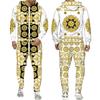 Trening pentru bărbați cu imprimeu 3D Phnom Penh auriu, stil hip hop, hanorac cu mânecă lungă, pantaloni, costum de primăvară toamnă, set de îmbrăcăminte sport pentru jogging pentru bărbați