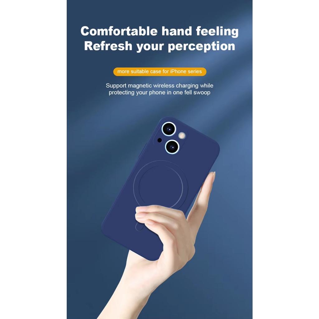Tekuté silikonové pouzdro odolné proti nárazu pro iPhone 16 15 14 13 12 11 Magnetická bezdrátová nabíječka telefonu Pro Max Plus pro kryt Magsafe