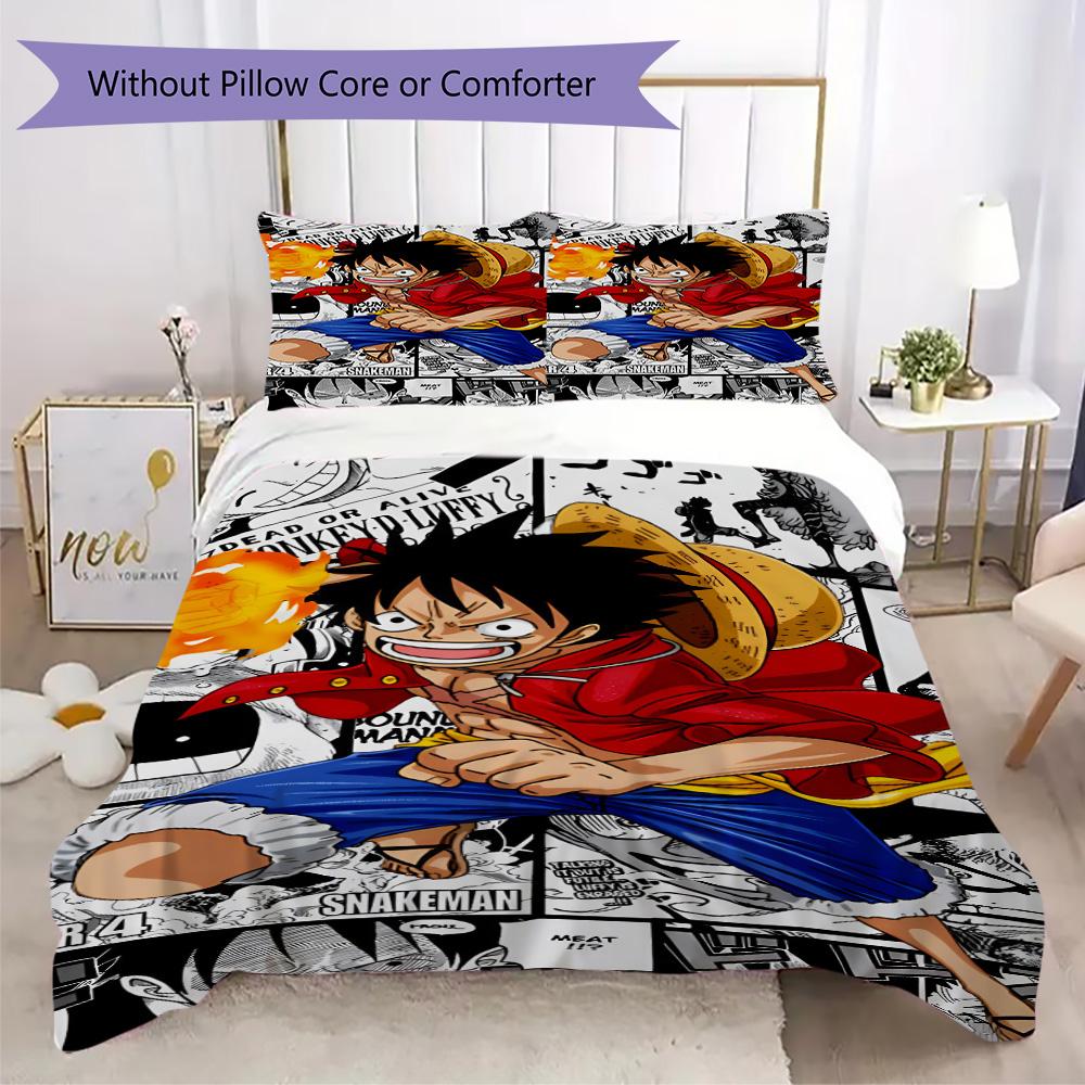 Starring the classic Japanese cartoon ONE PIECE Monkey D. Luffy provides comfortable bedding covers and pillowcases for home use (without core) K18