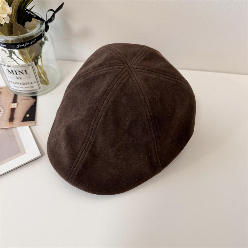 Forward Hat Vintage Hat Autumn Winter Suede Beret Women's Cap