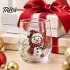 Sklenice s motivem sobů Vánoční koktejlová sklenice, Hrnek s designem Santa Clause, sněhuláka a stromku, 300ml Bezolovnatá Claus koktejlová sklenice, Sváteční nápojové sklo