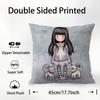 Kawaii Girl Santoro Gorjuss Pillow Case Square Double‑Sided Print Cushion Case For Sofa Home Bedchamber Decor Gift