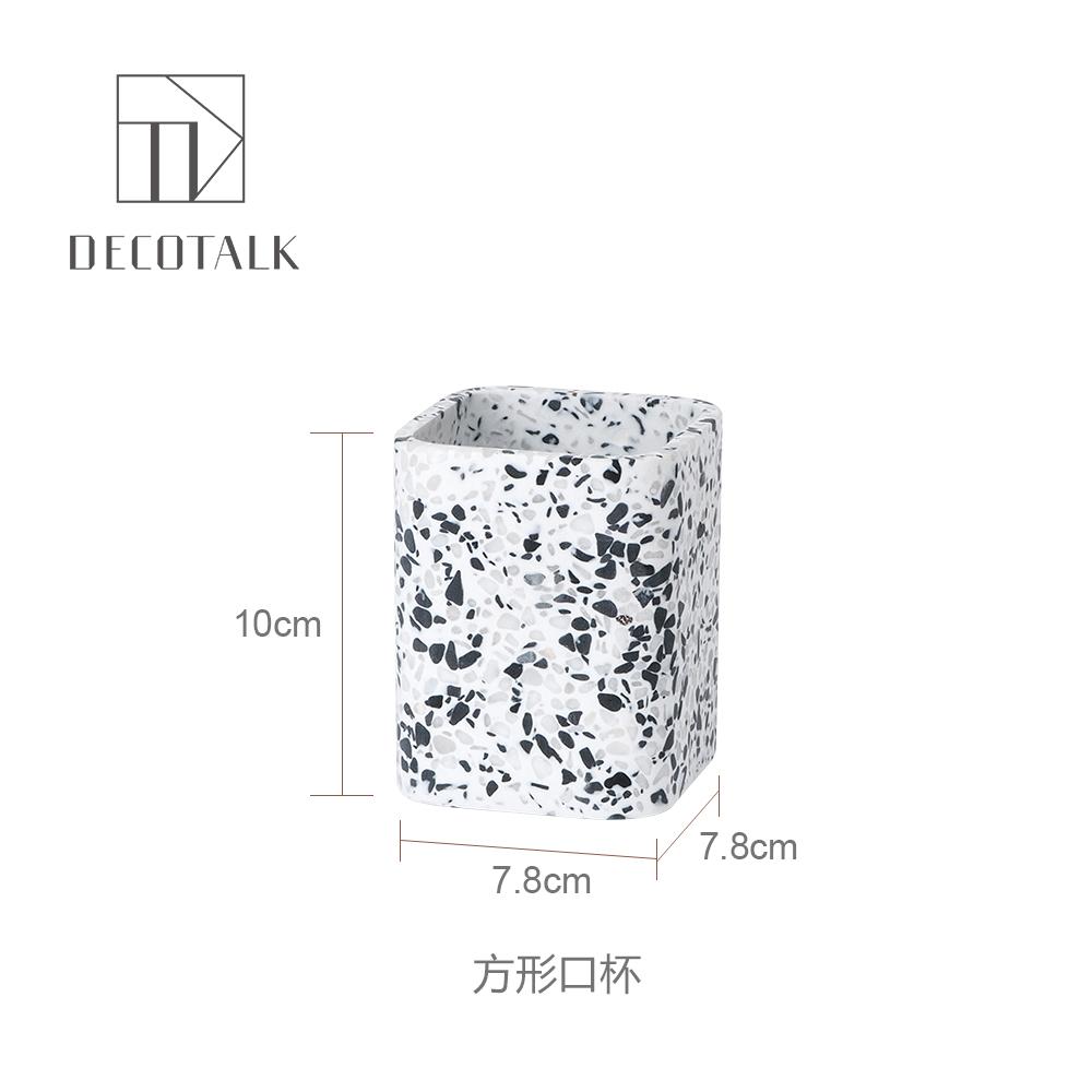 1pc Terrazzo Bathroom Toiletries Toothbrush Cup Soap Dish Lotion Bottle Storage Tray Toothbrush Holder Bathroom Accessories