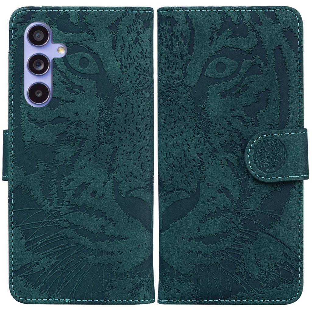 For Samsung Galaxy A35 5G Case Tiger Pattern Imprinted Leather Phone Cover