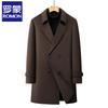 Men's 2025 Mid-Length Wool Blend Down-Lined Trench Coat