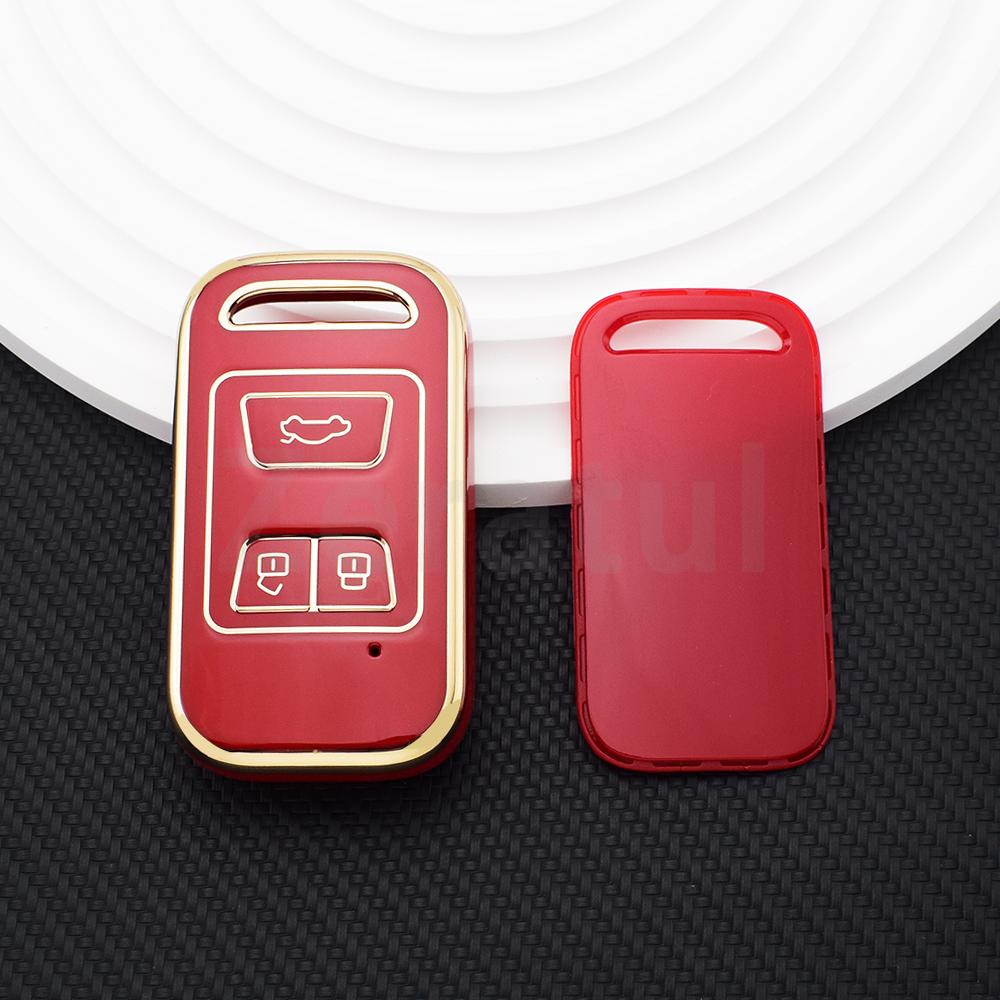 3 Buttons Soft Tpu Car Key Case Cover Shell Fob Holder Keyless For Chery Tiggo 4 3 Tiggo 8 7 Arrizo 5    Key Chains