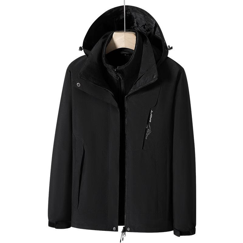 

Trendy Three-in-One Fleece-Lined Windbreaker: Detachable Two-Piece Suit for Couples - Ideal for Outdoor Mountaineering 5XL