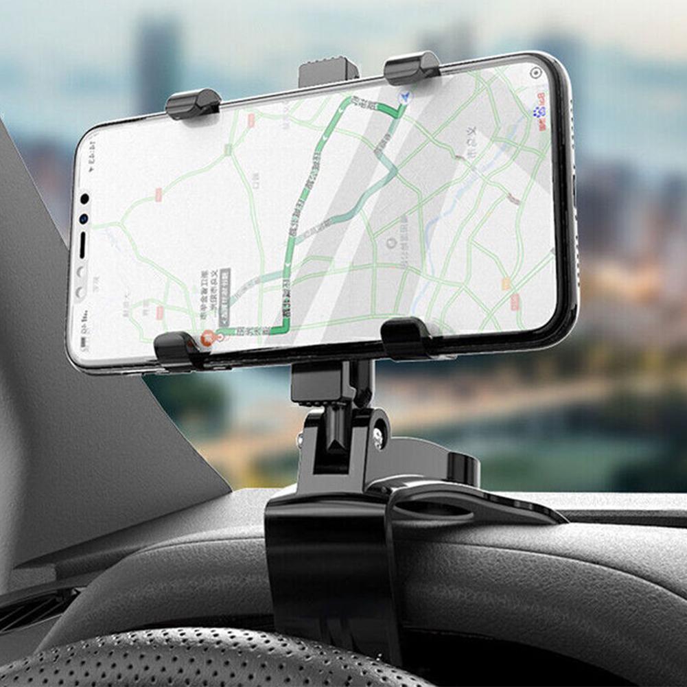2PCS/1PC Car Phone Holder Rotatable Clip Mount Dashboard/Rearview Mirror Mount GPS Support Bracket for iPhone Samsung Xiaomi
