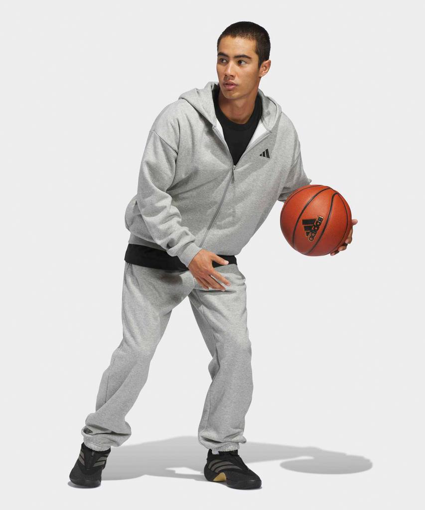 Adidas Basketball Full-Zip Hoodie - Medium Grey Heather / Kb7562