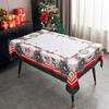 Christmas Snowman Reindeer Xmas Tree Tablecloth for Table Decor Reusable Winter Kitchen Dining Tablecloth Christmas Decorations