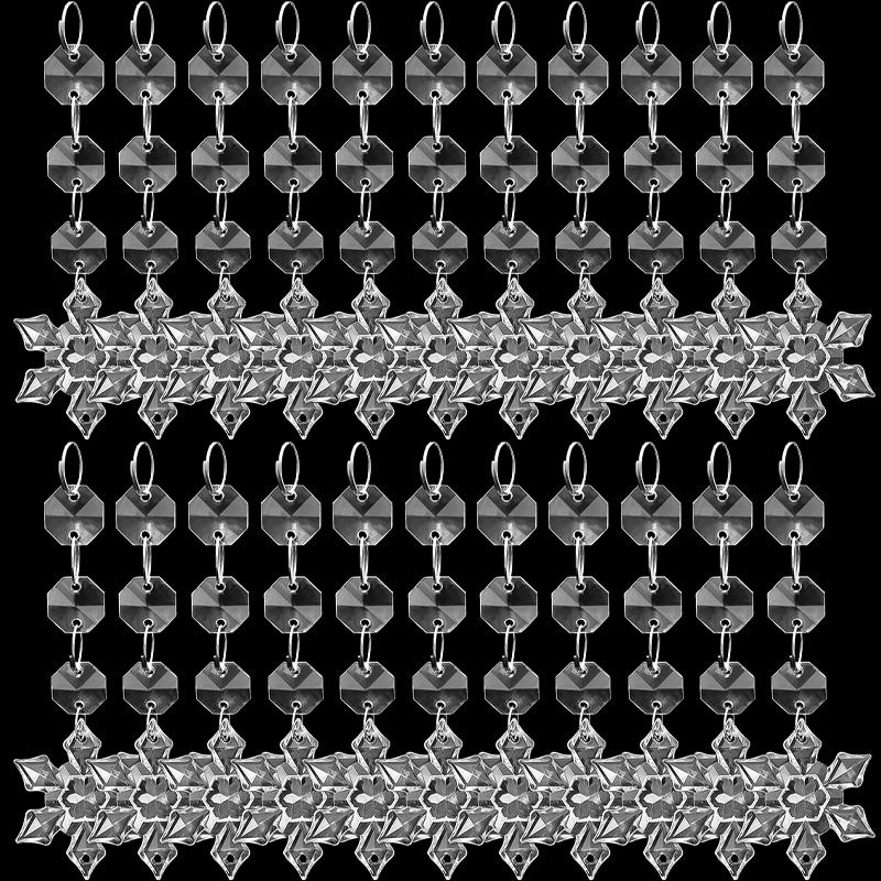 5/60pcs Christmas Crystal Ornament Xmas Tree Decoration Transparent Ice Strip Snowflakes Water Drop Hanging Pendants Party Beads