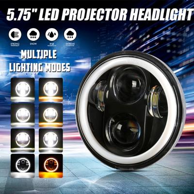 5.75 Inch Motorcycles Headlight Signal Lamp Motorcycles LED Headlamp for Harley/Dyna/Softail/Sportster