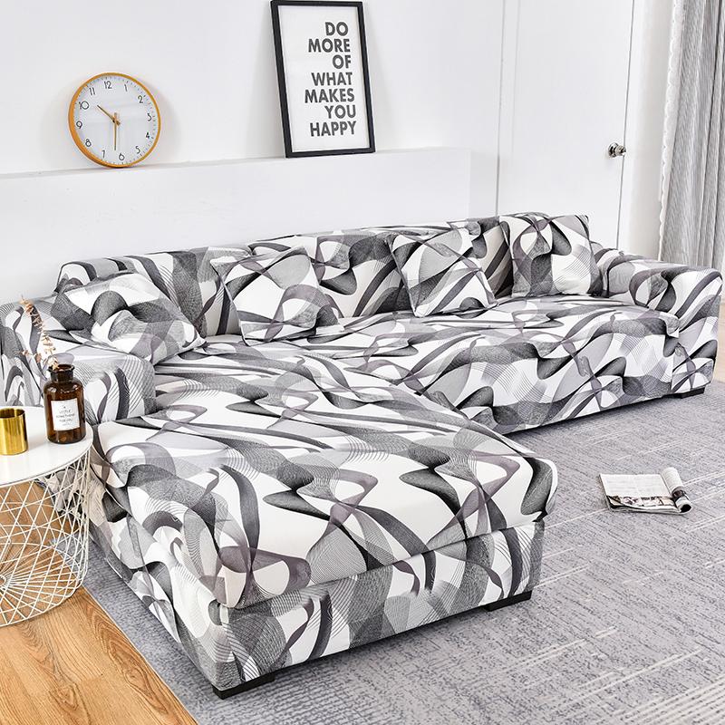 Chaiselongue-Sofabezug in L-Form, 2 Stück erforderlich, Stretch-Sofabezug, universeller Stretch-Ecksofabezug, Schnittschutz