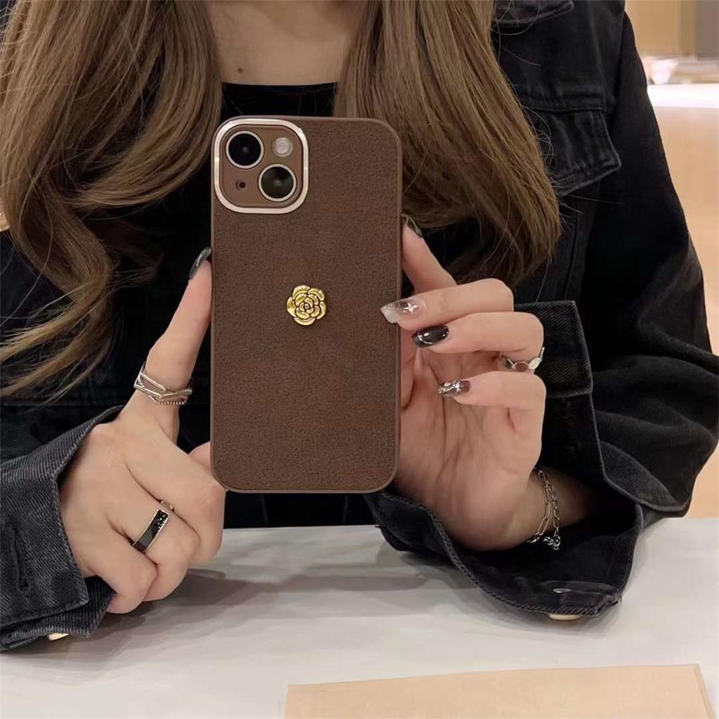 Módní jednoduchost Camellia Flower kožené pouzdro na telefon pro iPhone 15 14 13 12 11 Pro Max X XS XR XS Max nárazuvzdorný kryt