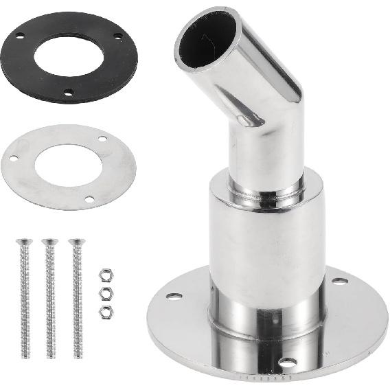 Thru Hull Exhaust Skin Fitting Straight Outlet Exhaust Tube Pipe Socket Hardware Kit Exhaust Fitting Gasket Screw 1 Set 0.94" OD Stainless Steel