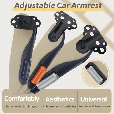 Apoyabrazos universal izquierdo y derecho para asiento de coche, consola central ajustable, caja de reposabrazos, accesorios interiores de cuero PU de 31 cm, 36 cm y 40 cm