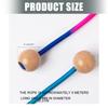 Outdoor Fun Group Skipping Rope Wooden Ball Handle Rainbow Long Rope Fitness Equipment for Party Game Easy to Use