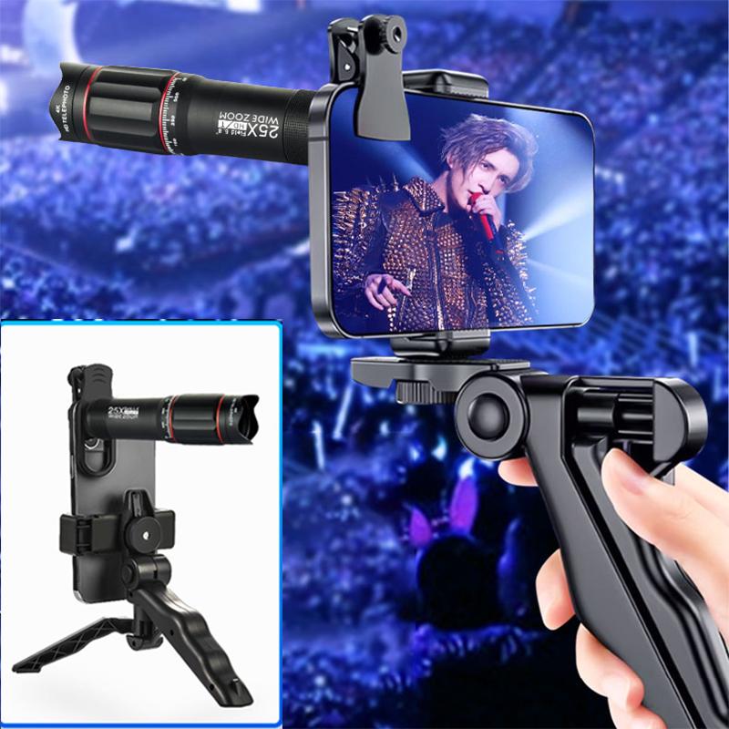 Portable Zoom HD 25x Telescope ProfessionFolding Long Distance Mini Powerful Telescope For Hunting Sports Outdoor Camping Travel