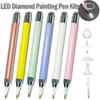 DIY Diamond Painting Luminous Point Diamond Pen Tool Set Colorful Multi-diamond Threaded Pen Tip Magnifying Glass Combination
