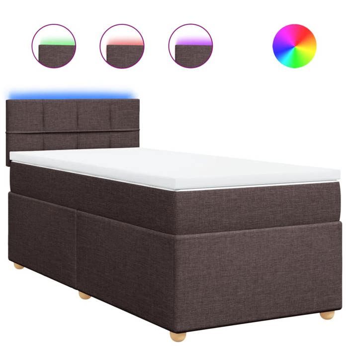 Exclusive House - Slatted Bed Base with Mattress Dark Brown 90x200 Cm
