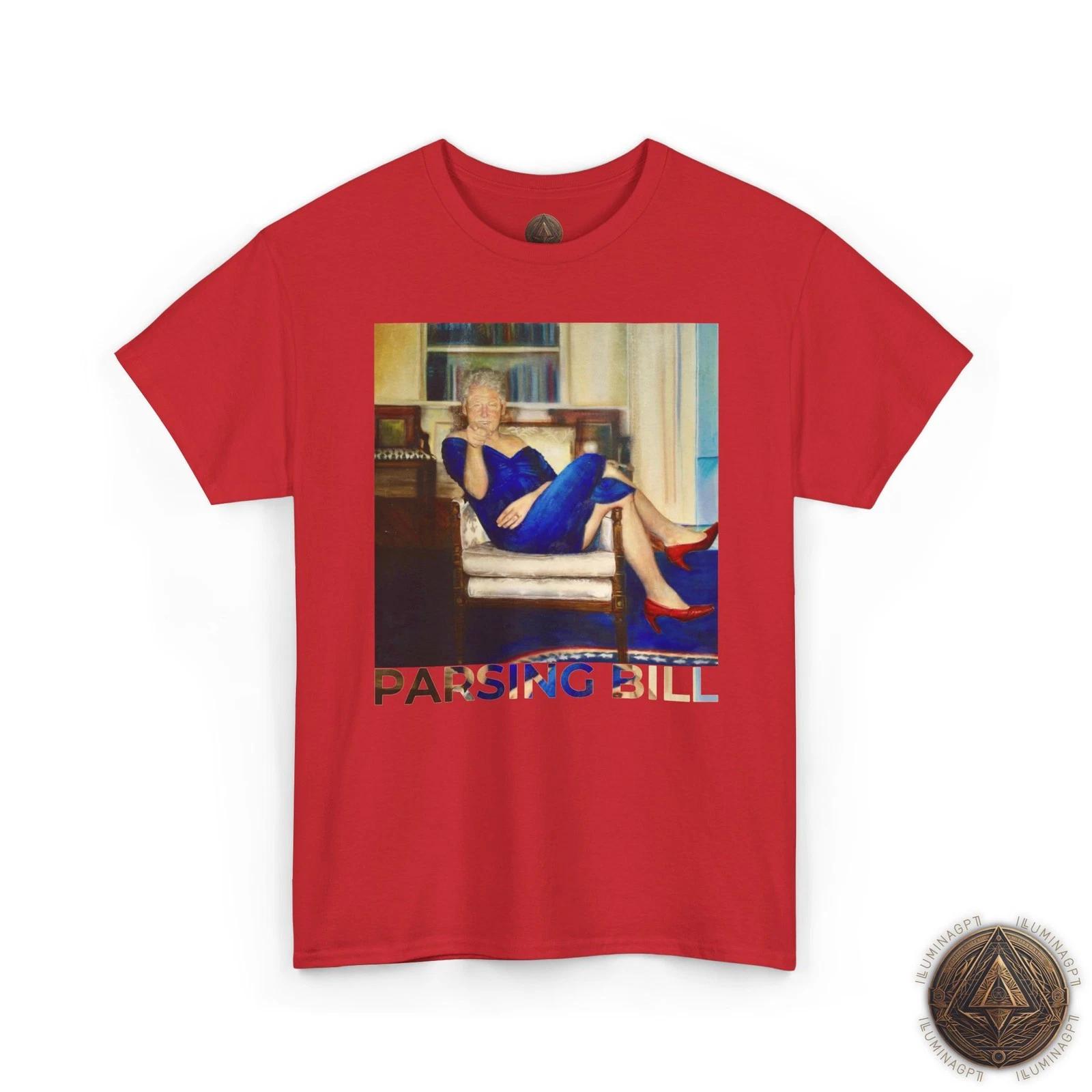 Parsing Bill T shirt, Bill Clinton Oil Painting Conspiracy Tee M