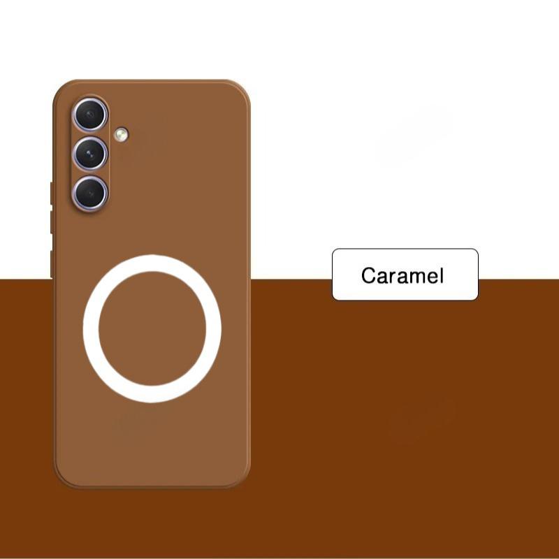 Original Skin Feel Liquid Silicone Car Magnetic Holder Case for Samsuang Galaxy A57 A37 A27 5G Camera Protector Anti-drop Cover