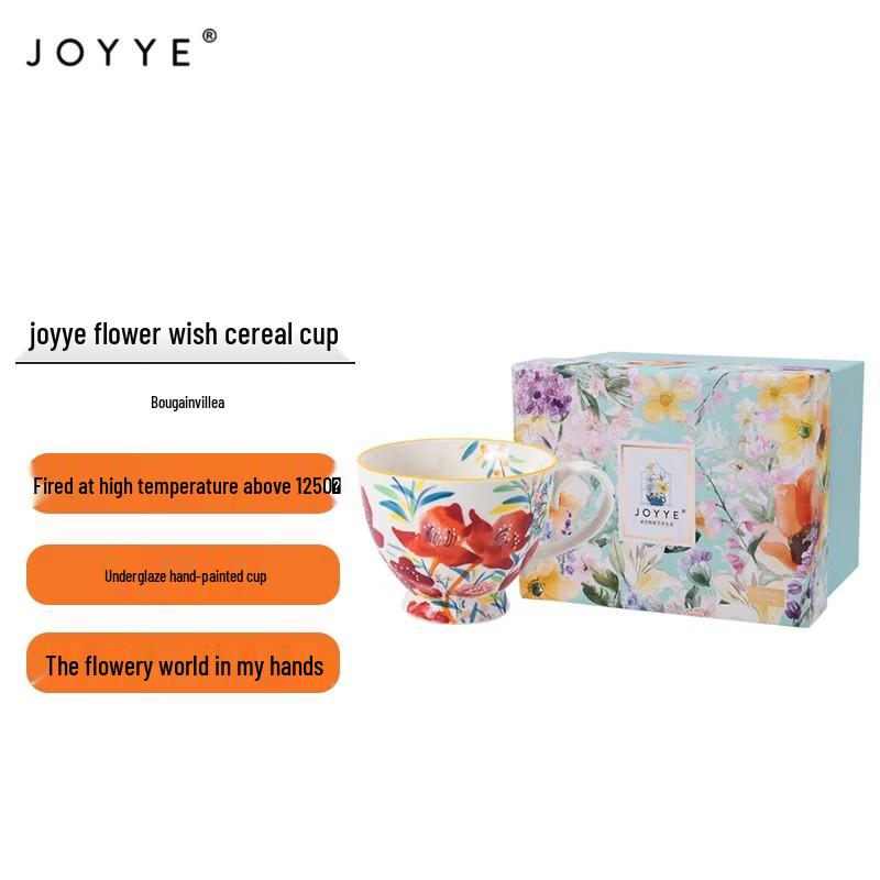 JOYYE Flower Wish Ceramic Mug with Handle
