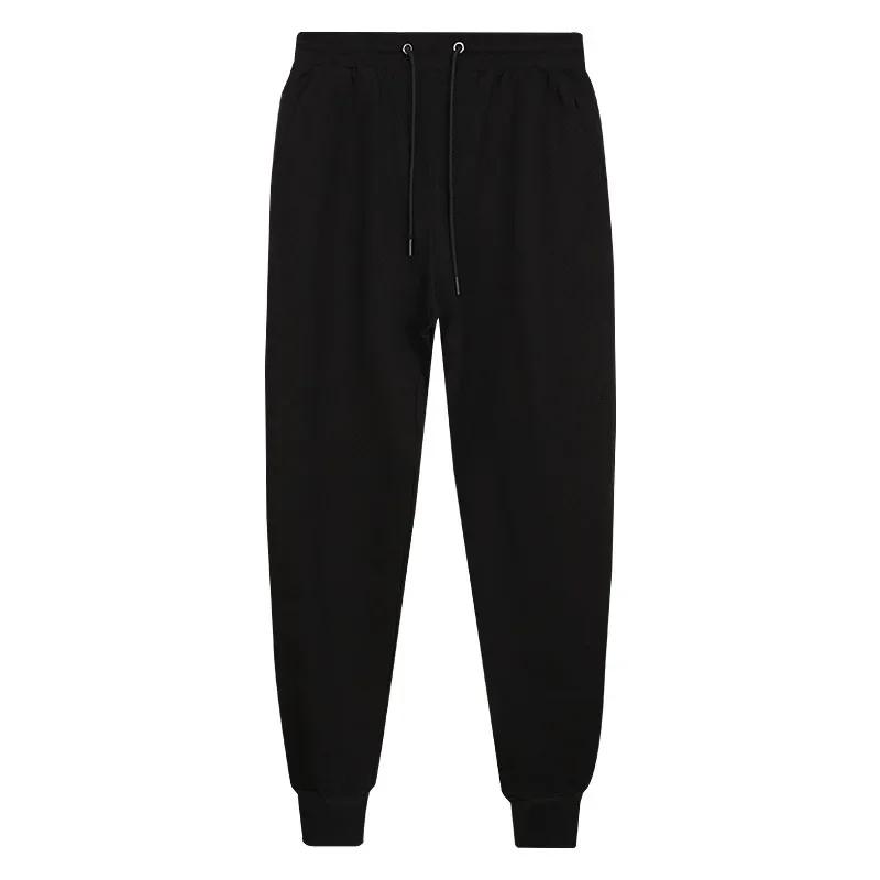 

Cotton Terry Sanitary Pants Thin for Men Straight Leg Bound Sports Pant Loose Casual Trousers 5XL чорний