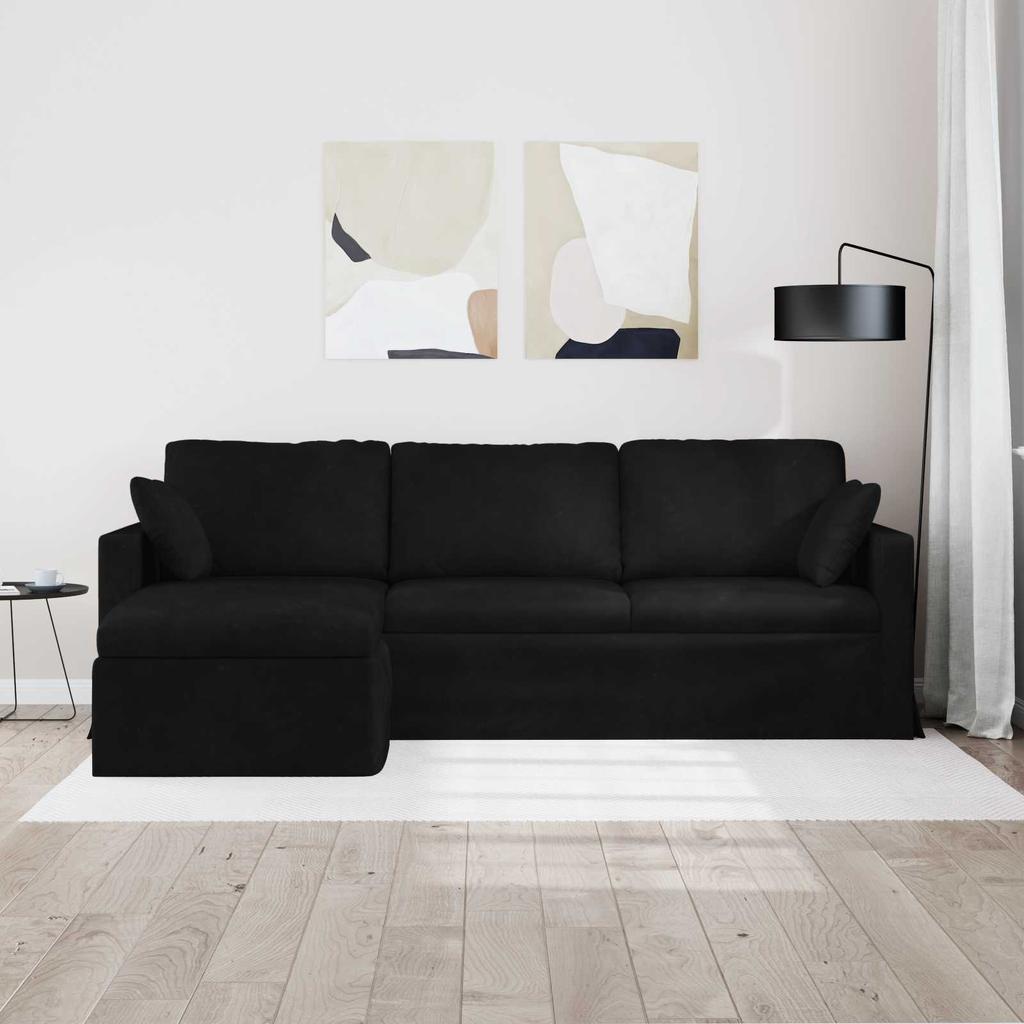 Sofa Black 228 X 134 X 80 Cm Velvet