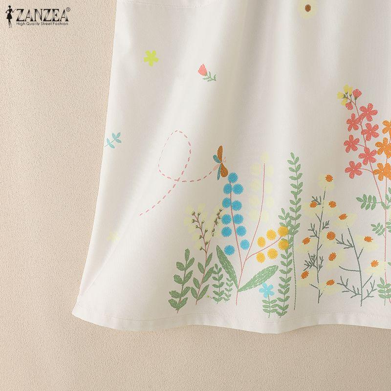 ZANZEA Women Summer Elastic Waist Loose Casual Floral Print Skirts