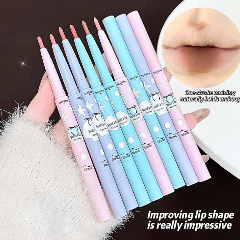 Cappuvini Double-Head Matte Lipstick Waterproof Velvet Nude Lip Liner Pencil Red Brown Pigment Lips Makeup Long Lasting Lip Tint