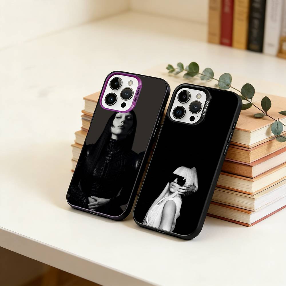 D-Talented Singer Lady Gaga Phone Case For iPhone 17,16,15,14,13,12,11 Plus,Pro Max,XS,Colorful Silver Black Cover