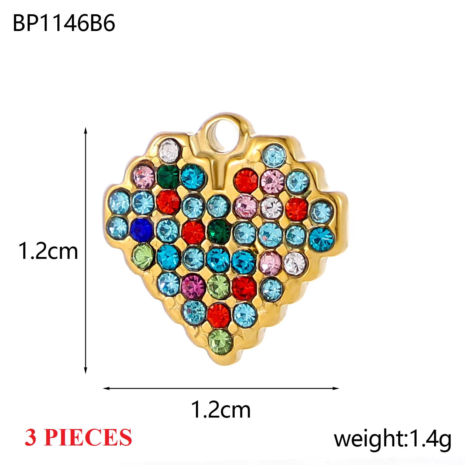 

3PCS/LOT CARLIDANA Colorful Enamel Charms Gold Plated Stainless Steel Heart Moon Flower Zircon Pendants DIY Jewelry Making
